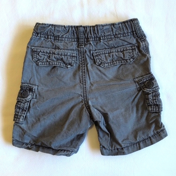 oshkosh b'gosh gray cotton twill cargo utility shorts 18 months baby boy - Picture 8 of 11